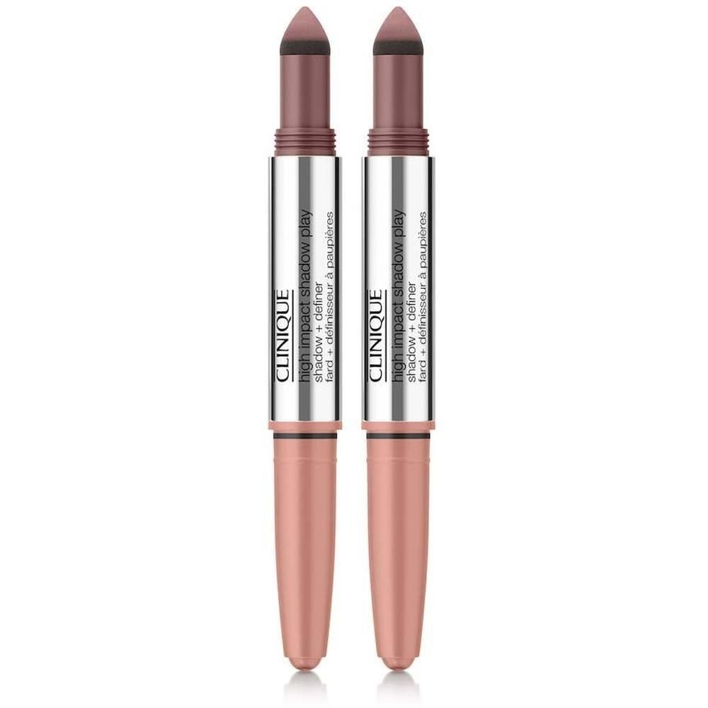 Zwei Clinique High Impact Shadow Play Stifte in Rose + Truffles.