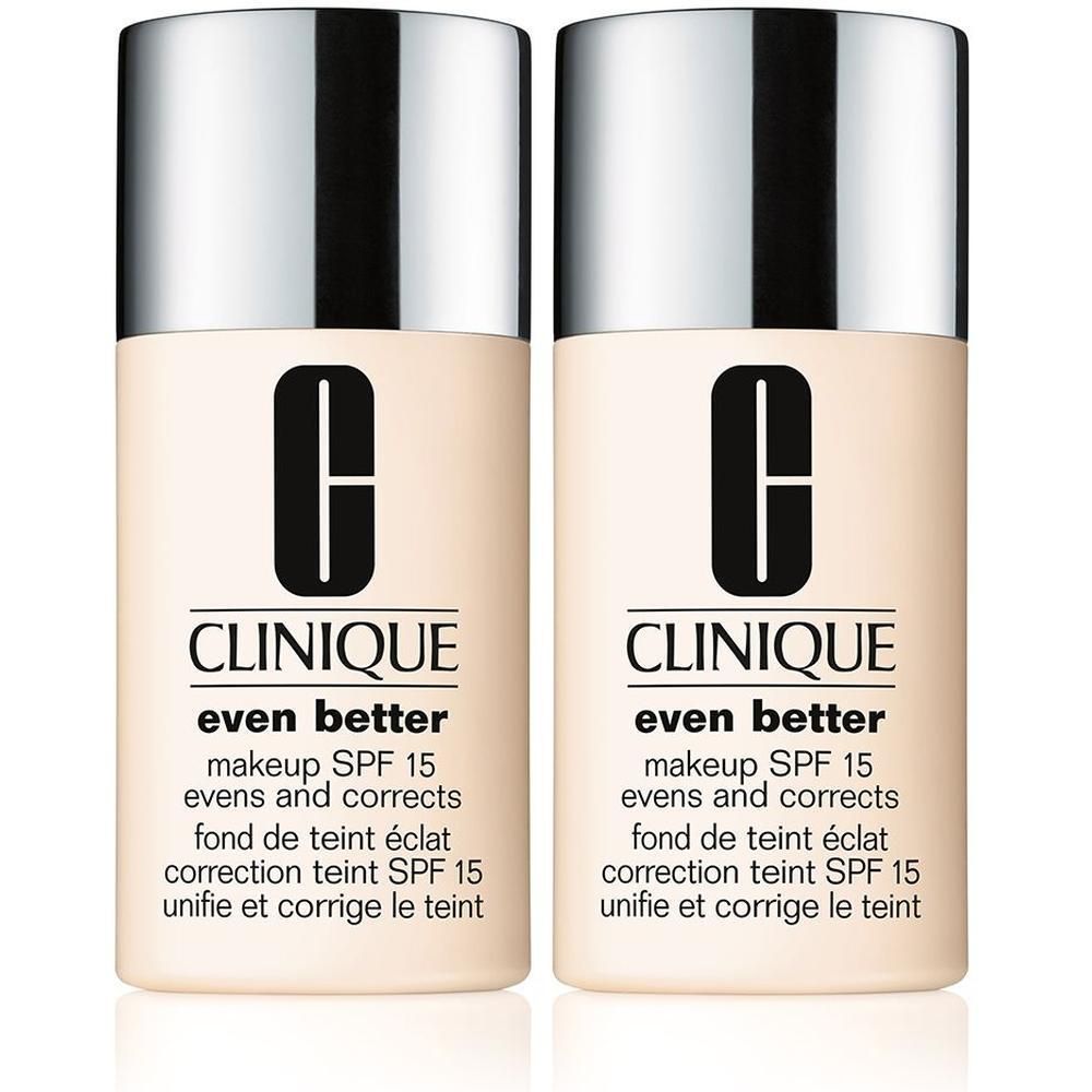 Zwei Flaschen Clinique Even Better Makeup SPF 15 in der Farbe Custard.
