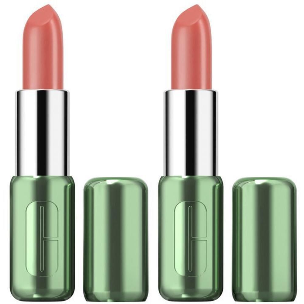 Zwei Clinique Pop Lippenstifte in Satin Petal Pop.