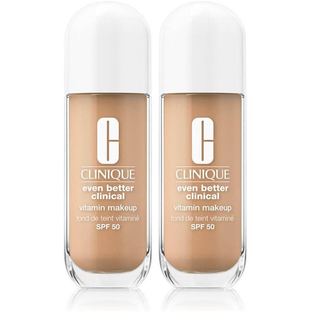 Deux flacons de Clinique Even Better Clinical Vitamin Makeup SPF 50, teinte Medium Cool 2.