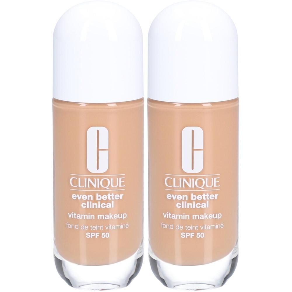 Deux flacons de Clinique Even Better Clinical Vitamin Makeup SPF 50, teinte Medium Cool 2.
