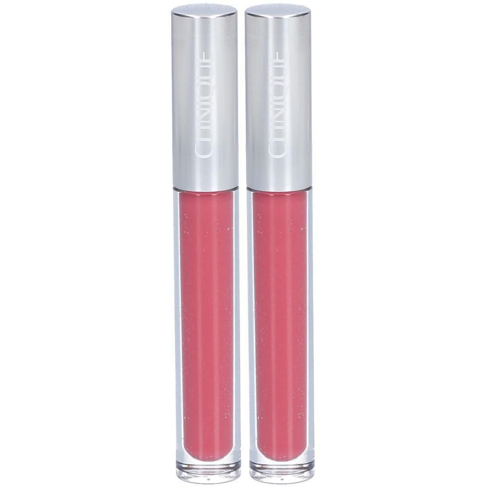 Zwei Clinique Pop Plush Lippenstifte in Rosa.