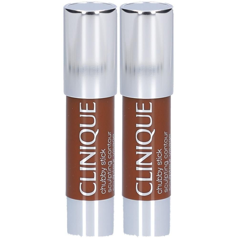 Zwei CLINIQUE Chubby Stick Konturstifte in Braun.