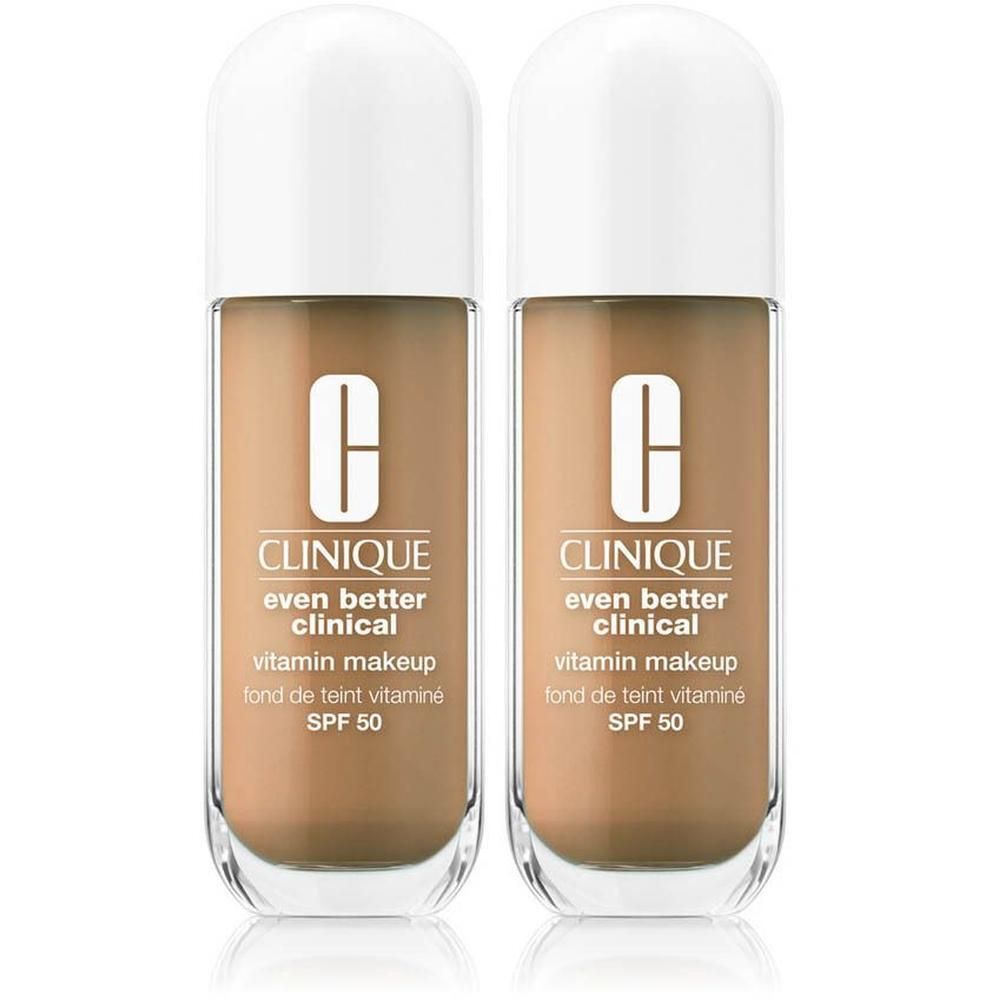 Deux flacons de Clinique Even Better Clinical Vitamin Makeup SPF 50, teinte Medium Cool 4.