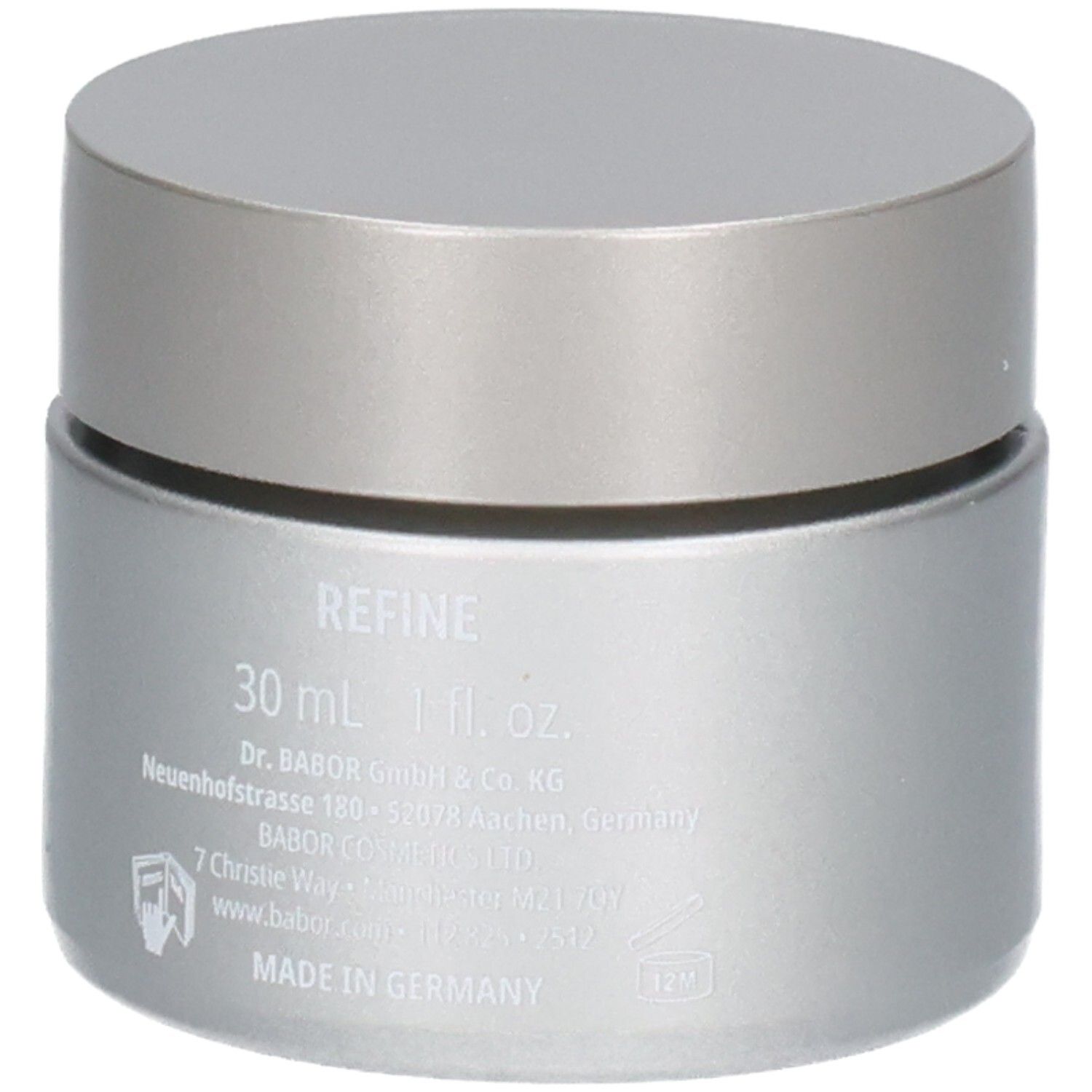 Doctor Babor Renewal Cream, 30 ml, Made in Germany, auf der Rückseite des Tiegels.