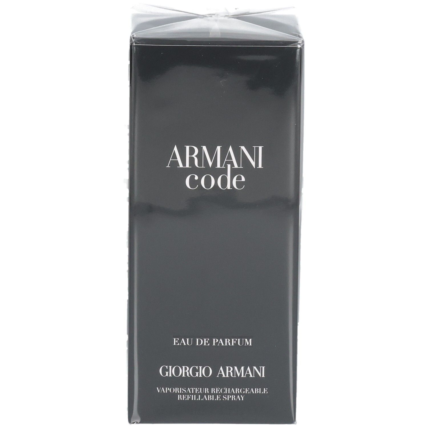 Vorderseite der Armani Code Eau de Parfum Verpackung, Giorgio Armani.