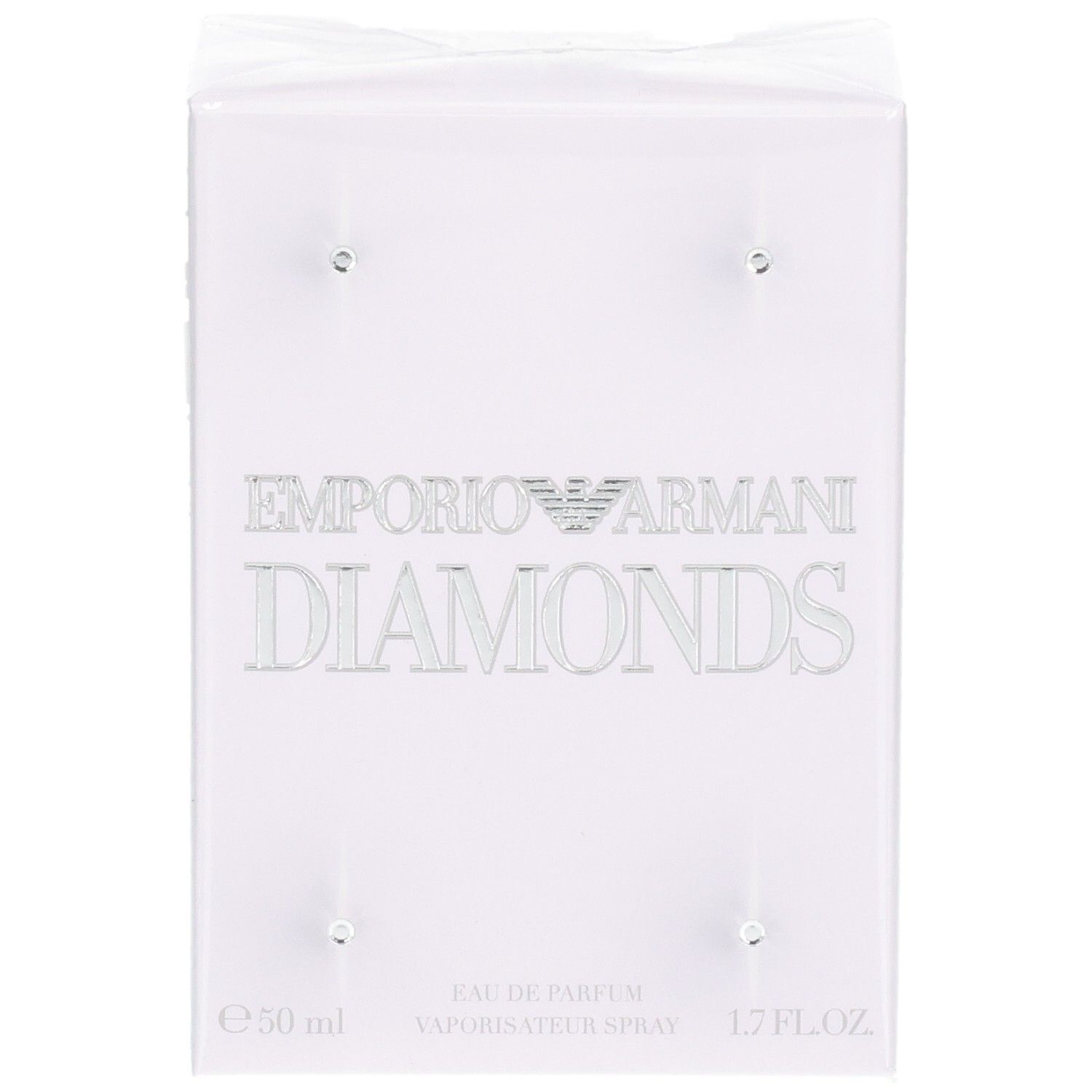 Vorderseite der Verpackung von Emporio Armani Diamonds Eau de Parfum, 50 ml.