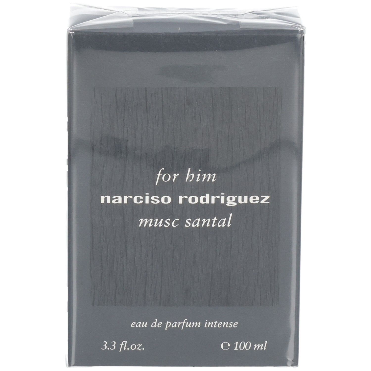 Emballage de Narciso Rodriguez For Him Musc Santal Eau de Parfum Intense, 100 ml.
