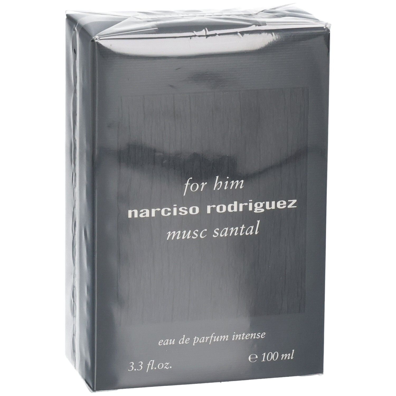 Emballage de Narciso Rodriguez For Him Musc Santal Eau de Parfum Intense, 100 ml.