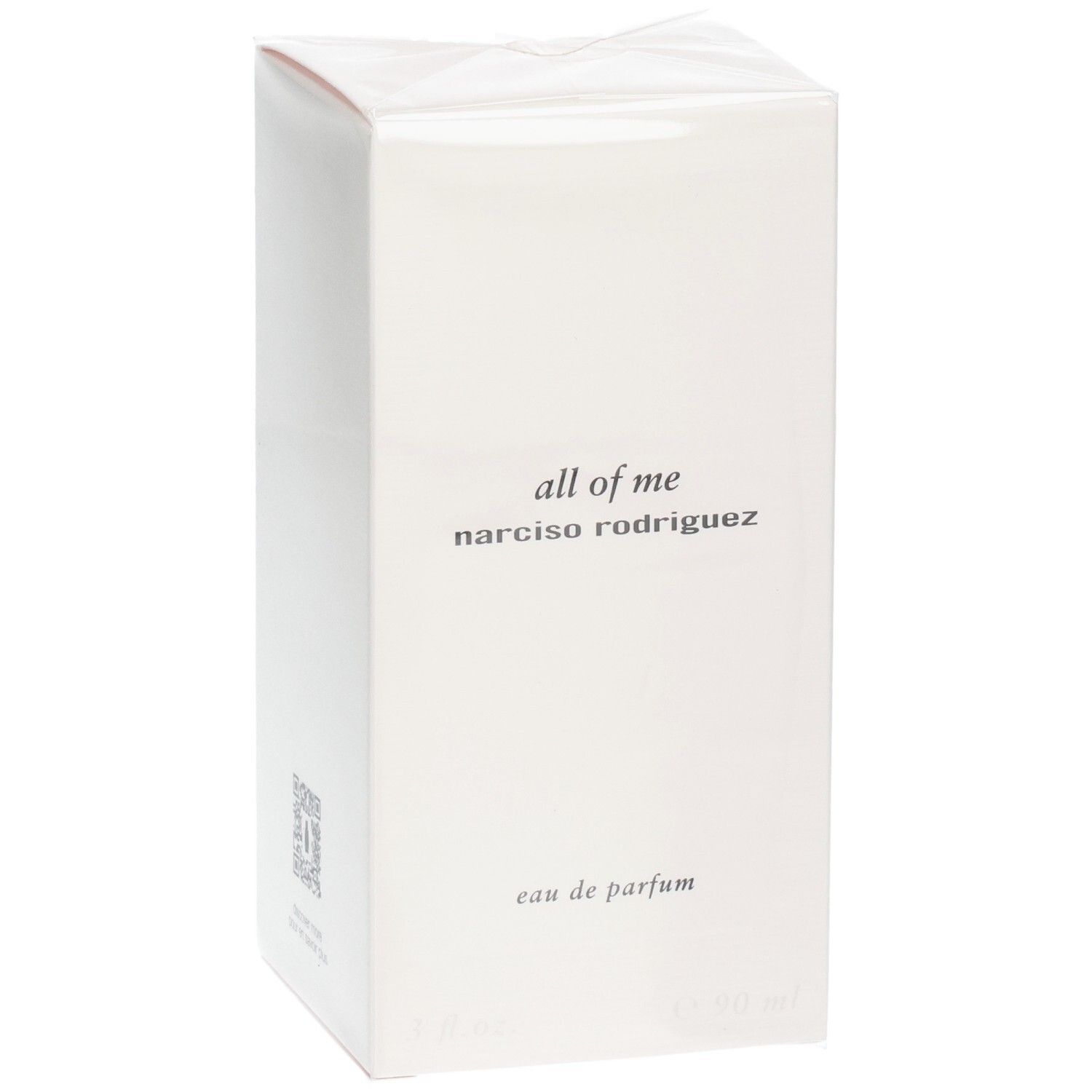 Verpackung von Narciso Rodriguez All of Me Eau de Parfum, leicht schräg.