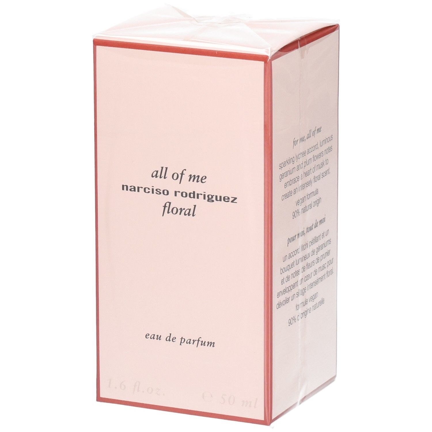 Verpackung von Narciso Rodriguez All of Me Eau de Parfum Florale, 50 ml.