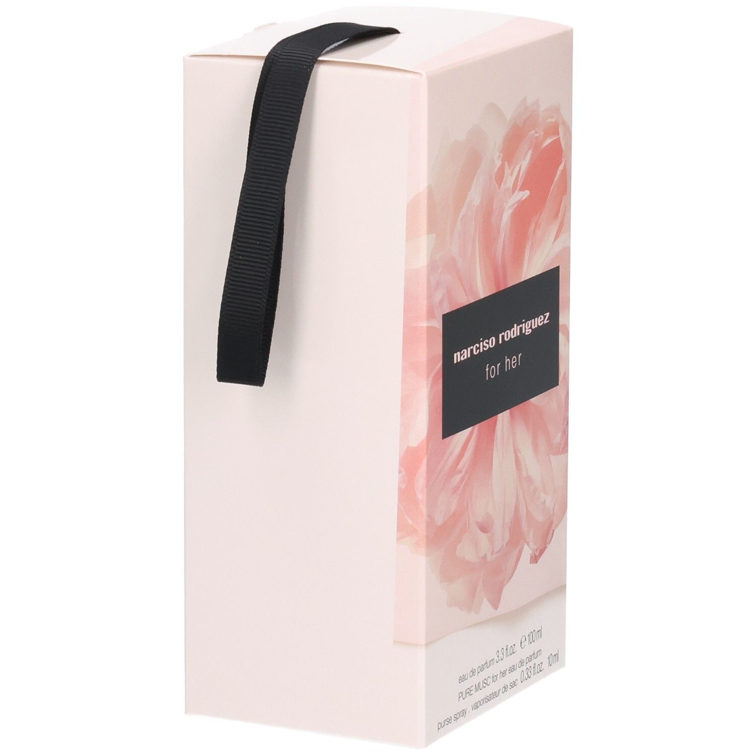 Coffret Narciso Rodriguez For Her Eau de Parfum, motif floral, avec anse.