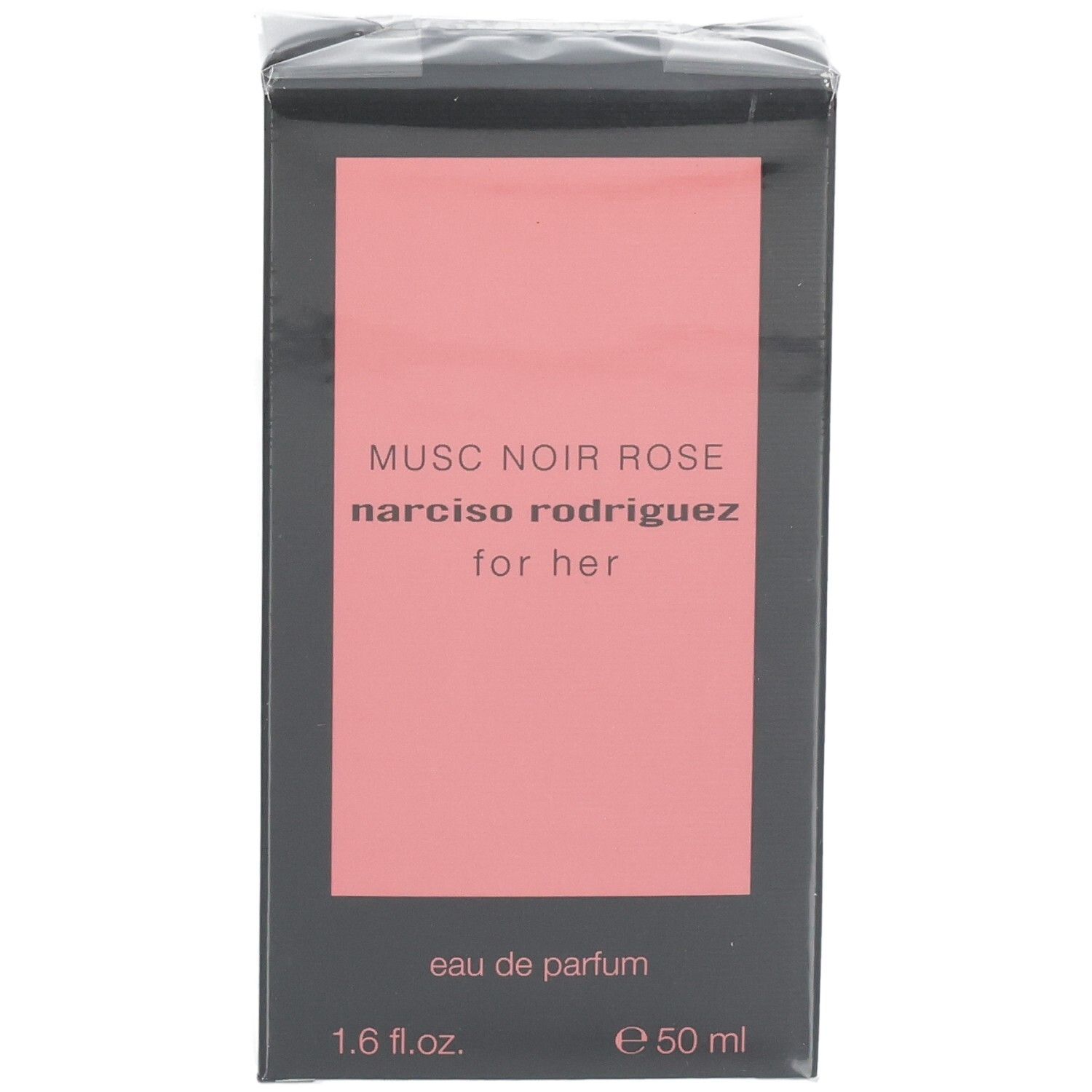 Face avant de la boîte Narciso Rodriguez For Her Musc Noir Rose Eau de Parfum.