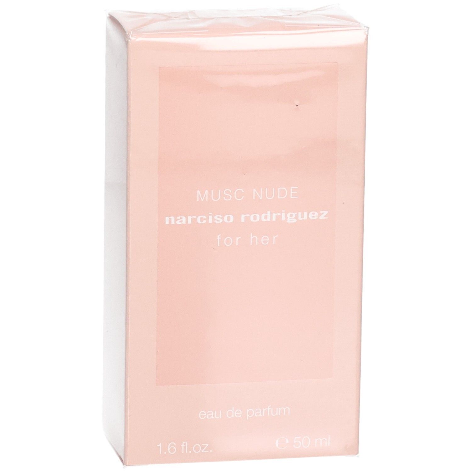 Boîte de Narciso Rodriguez For Her Musc Nude Eau de Parfum, 50 ml, vue de face.