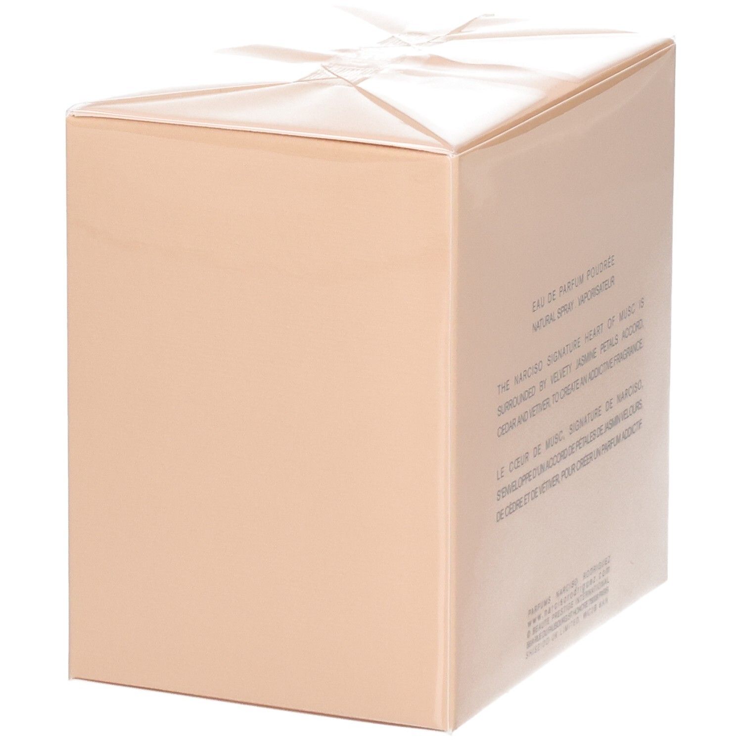 Verpackung von Narciso Rodriguez Eau de Parfum Poudrée, 90 ml.
