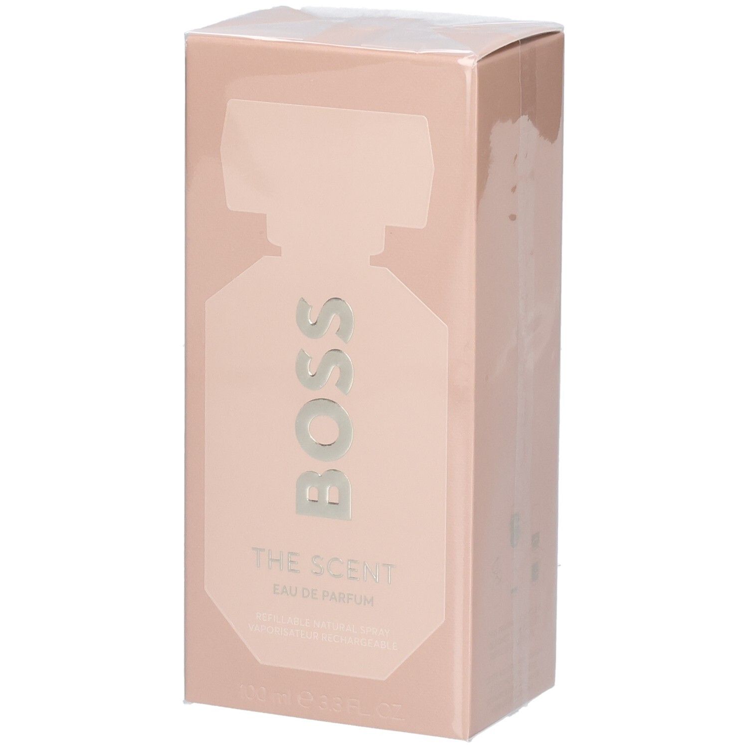 Verpackung von Hugo Boss The Scent Eau de Parfum für Damen, 100ml.