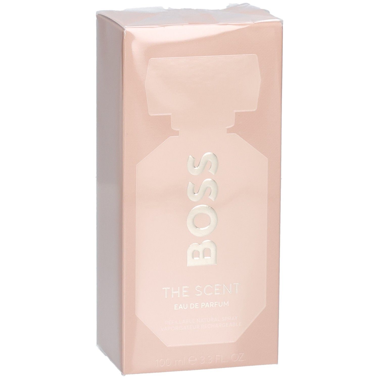Verpackung von Hugo Boss The Scent Eau de Parfum für Damen, 100ml.