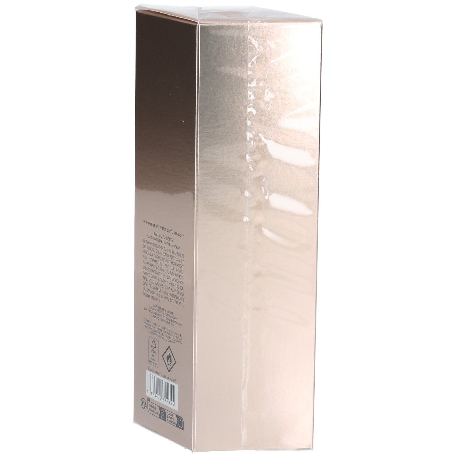 Issey Miyake Nectar d'Issey Petale de Nectar Eau de Toilette dos de l'emballage avec ingrédients.