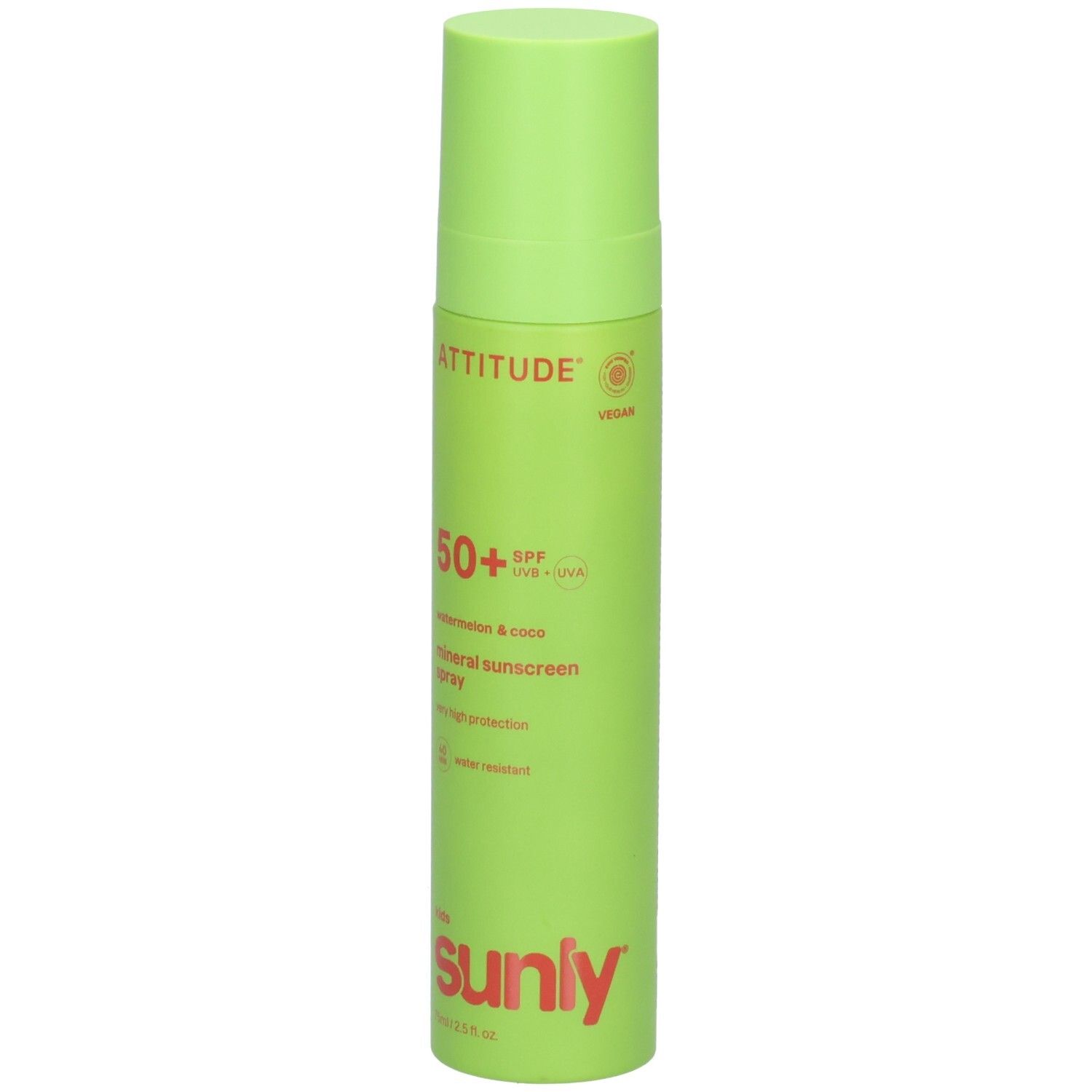 ATTITUDE Sonnencreme Spray für Kinder, SPF 50+, Wassermelone & Kokos, vegan, 75ml.