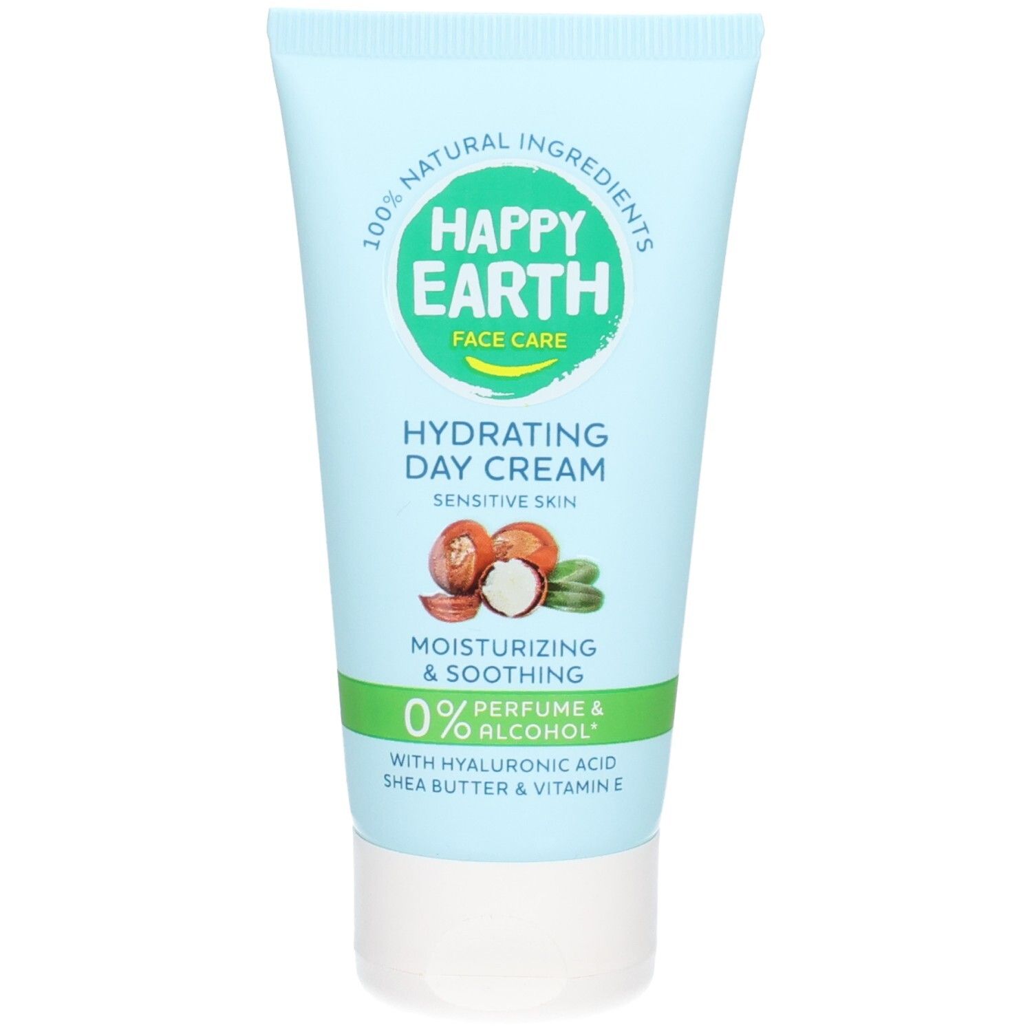 Happy Earth Feuchtigkeitscreme für das Gesicht, 100% natürliche Inhaltsstoffe, parfüm- und alkoholfrei.
