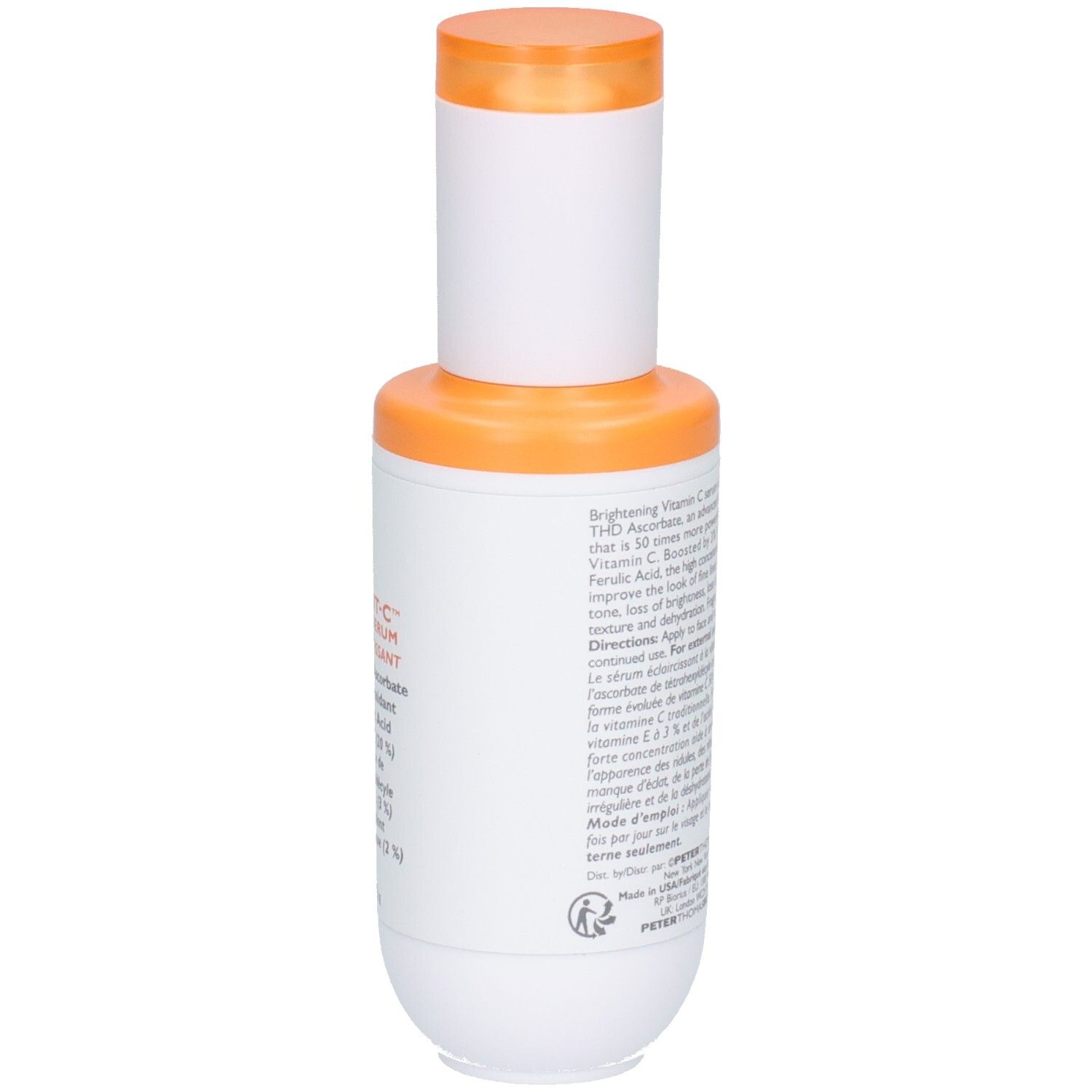Peter Thomas Roth Potent C Power Serum Flasche neben der geöffneten Kartonverpackung.