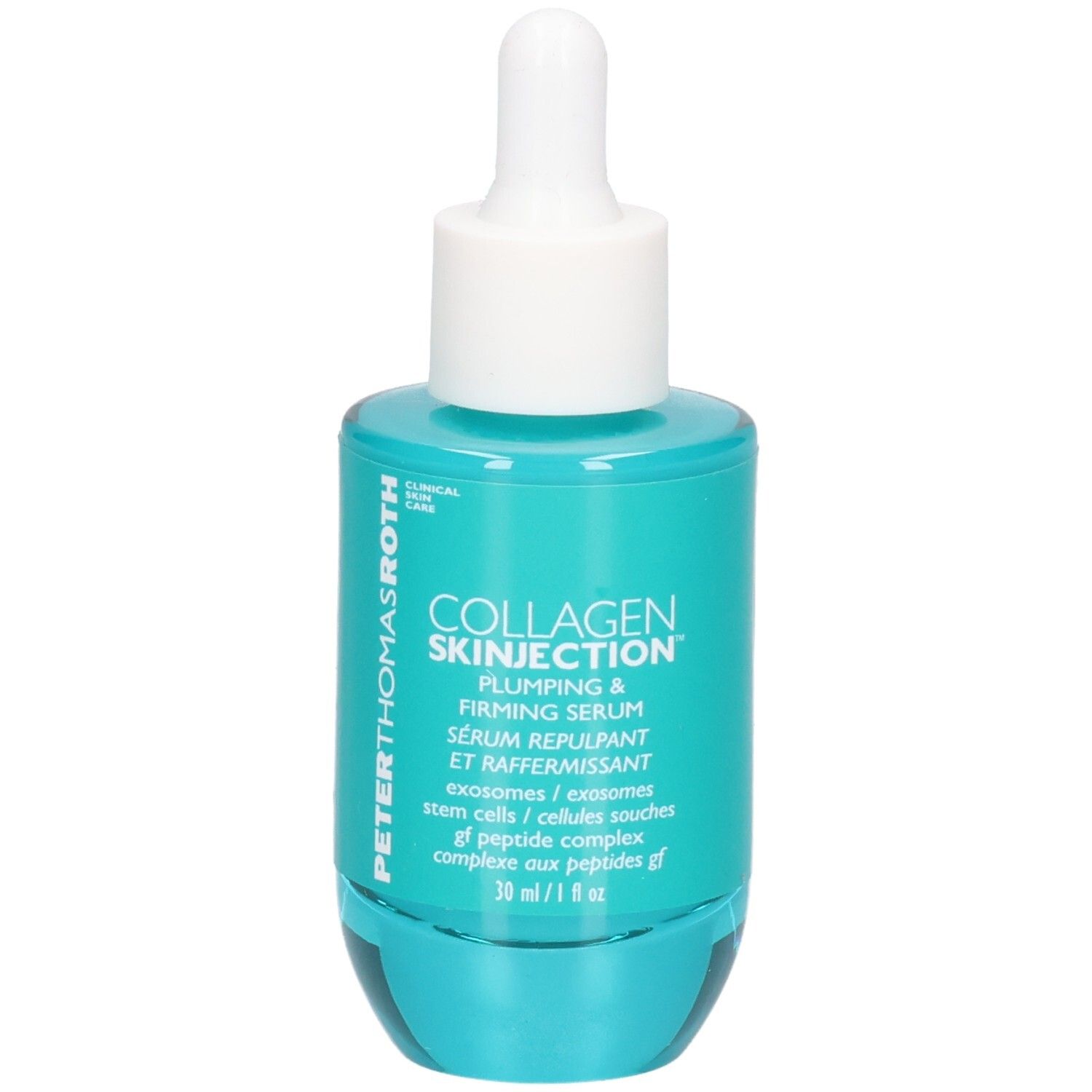 Peter Thomas Roth Collagen Skinjection Serum Flakon mit Pipette, türkisfarben.
