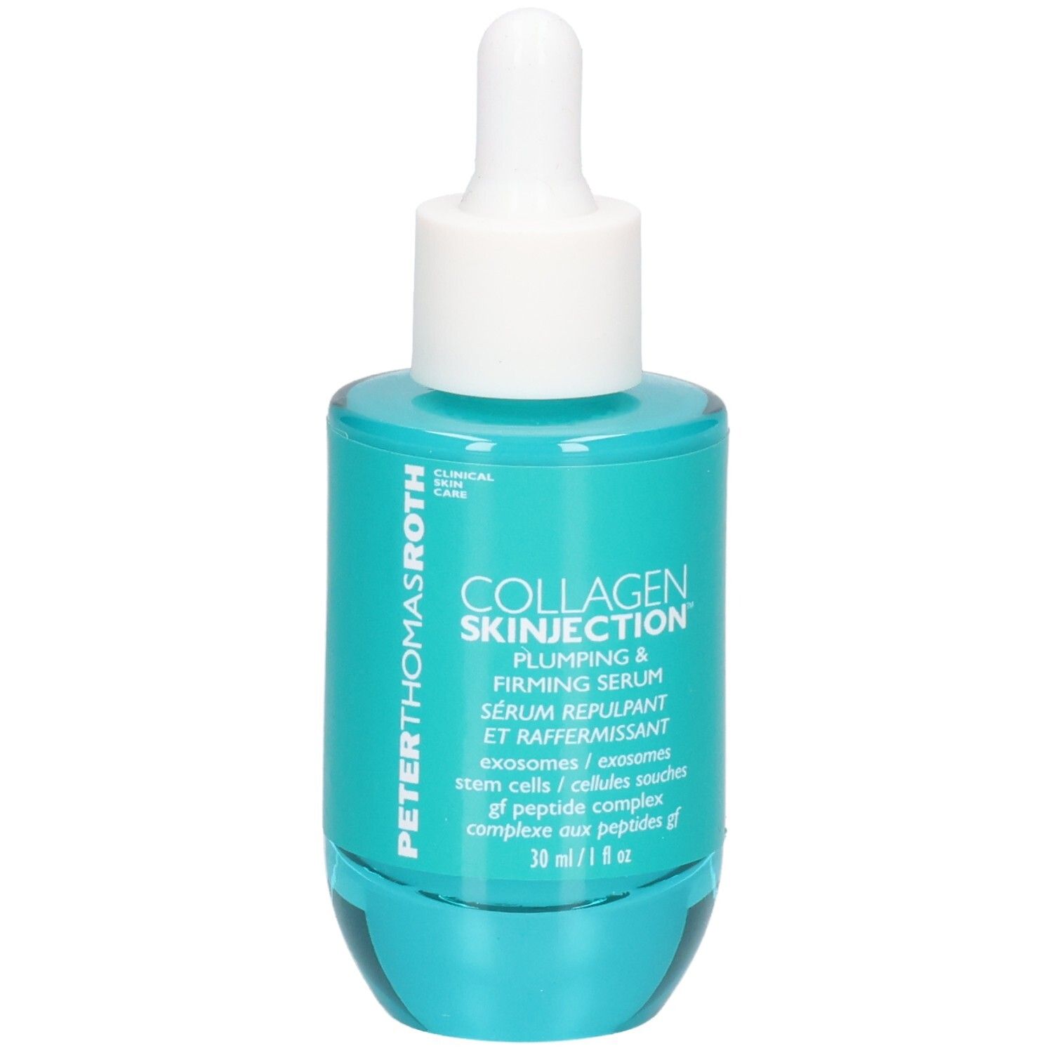 Peter Thomas Roth Collagen Skinjection Serum Flakon mit Pipette, türkisfarben.