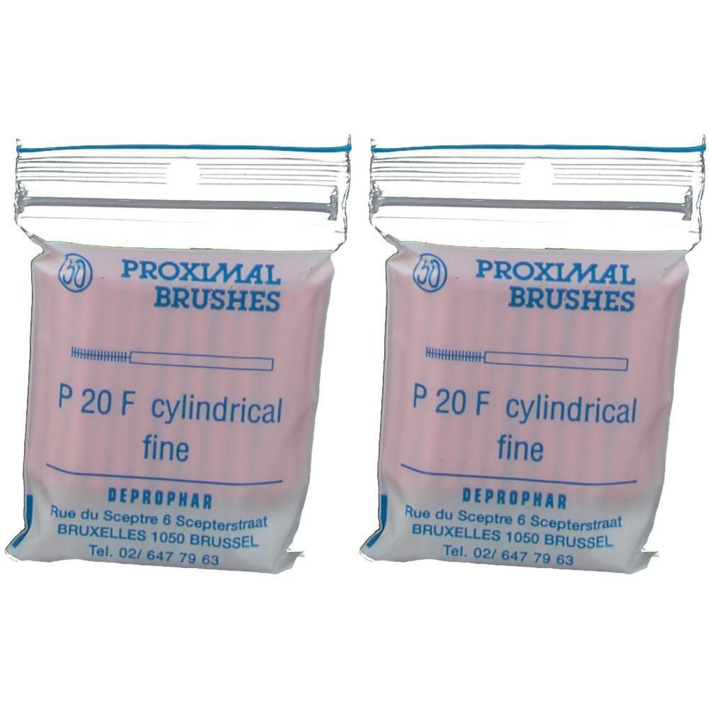Deux paquets de 50 brosses interdentaires fines cylindriques P20F de DEPROPHAR.