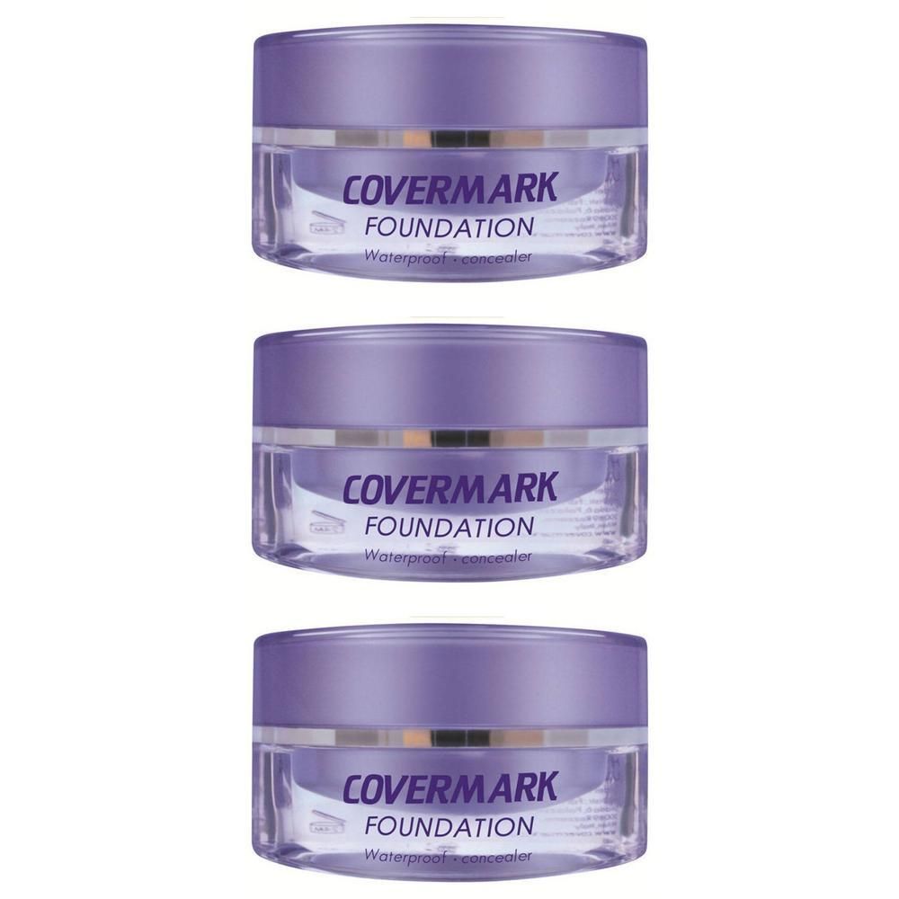 Trois pots COVERMARK Foundation Waterproof Concealer violets.