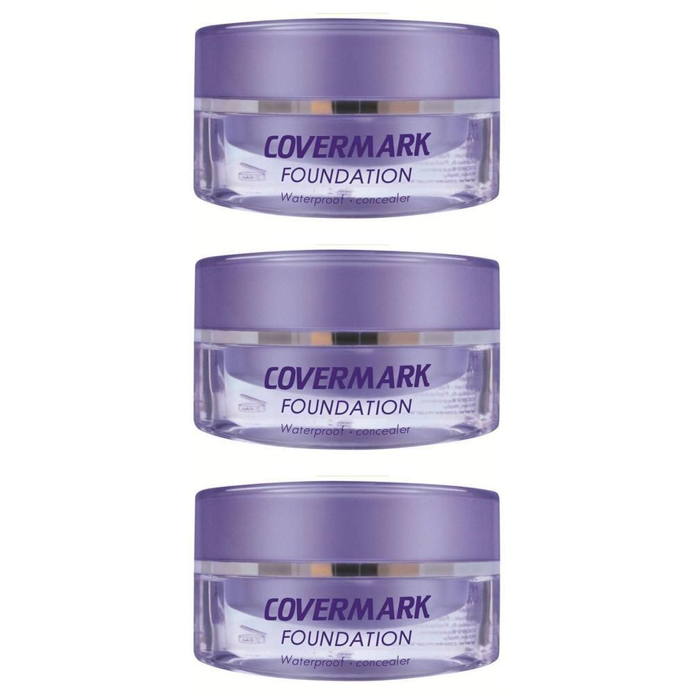 Drei COVERMARK® Classic Foundation Waterproof Concealer in lila Tiegeln.