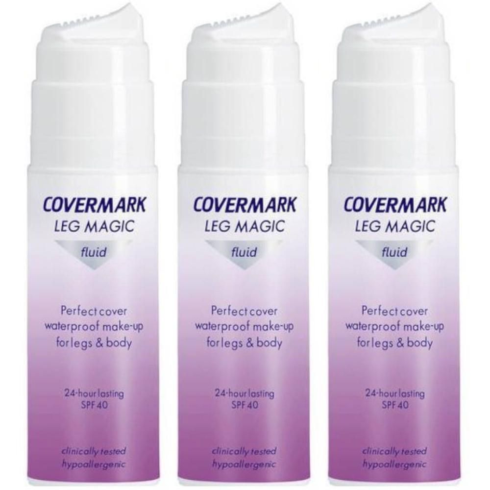 Drei COVERMARK Leg Magic Fluid Spender mit SPF 40.