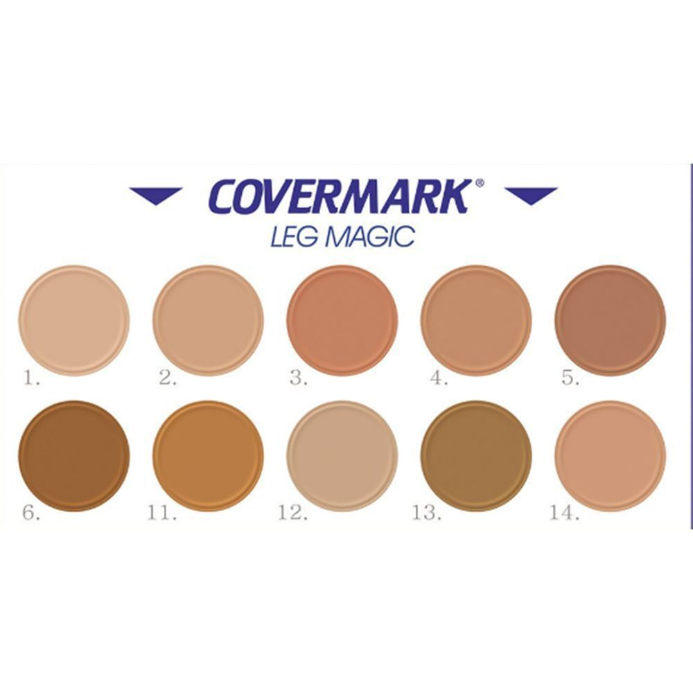 COVERMARK Leg Magic Fluid: Zehn Farbtöne von hell bis dunkel.