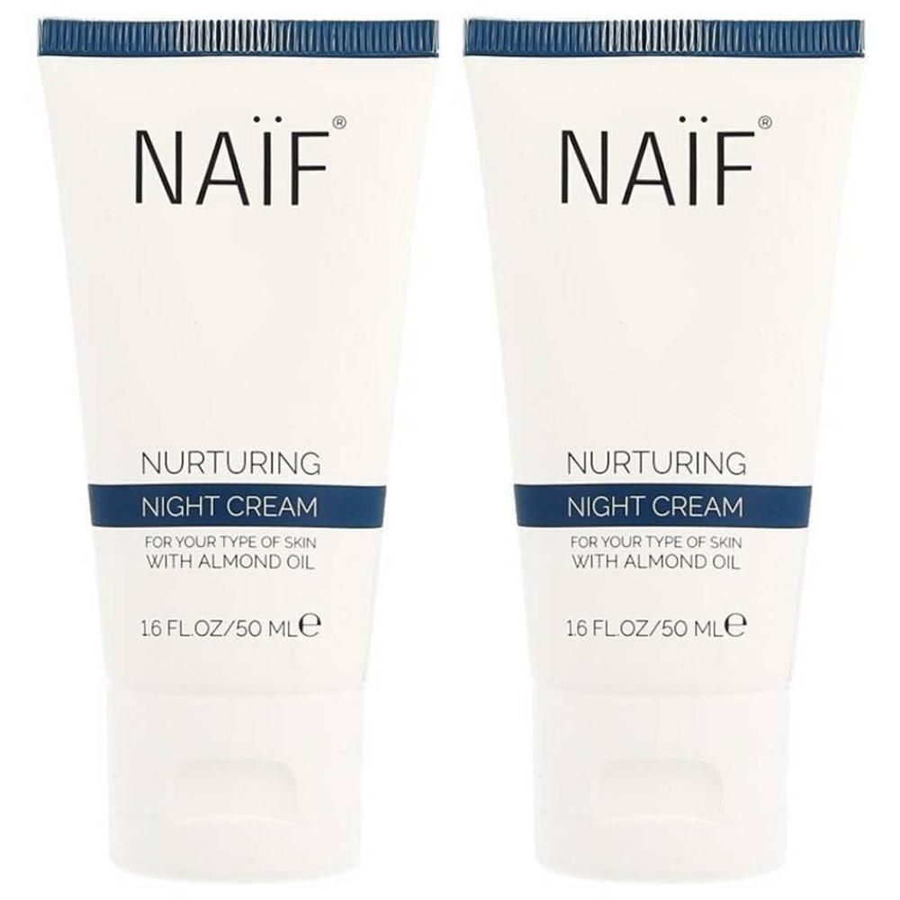 Zwei Tuben NAÏF® Nachtcreme, 50 ml.