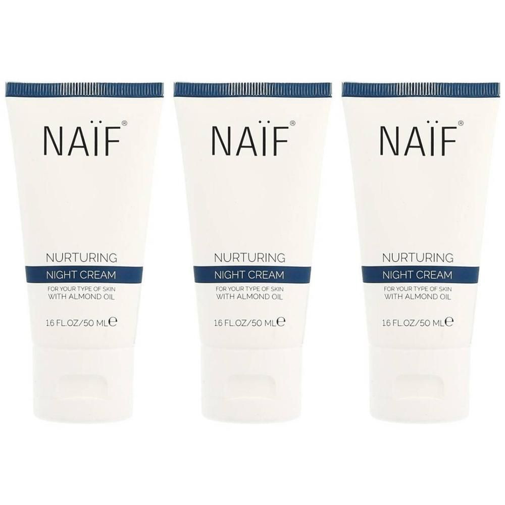 Drei Tuben NAÏF® Nachtcreme, 50 ml.