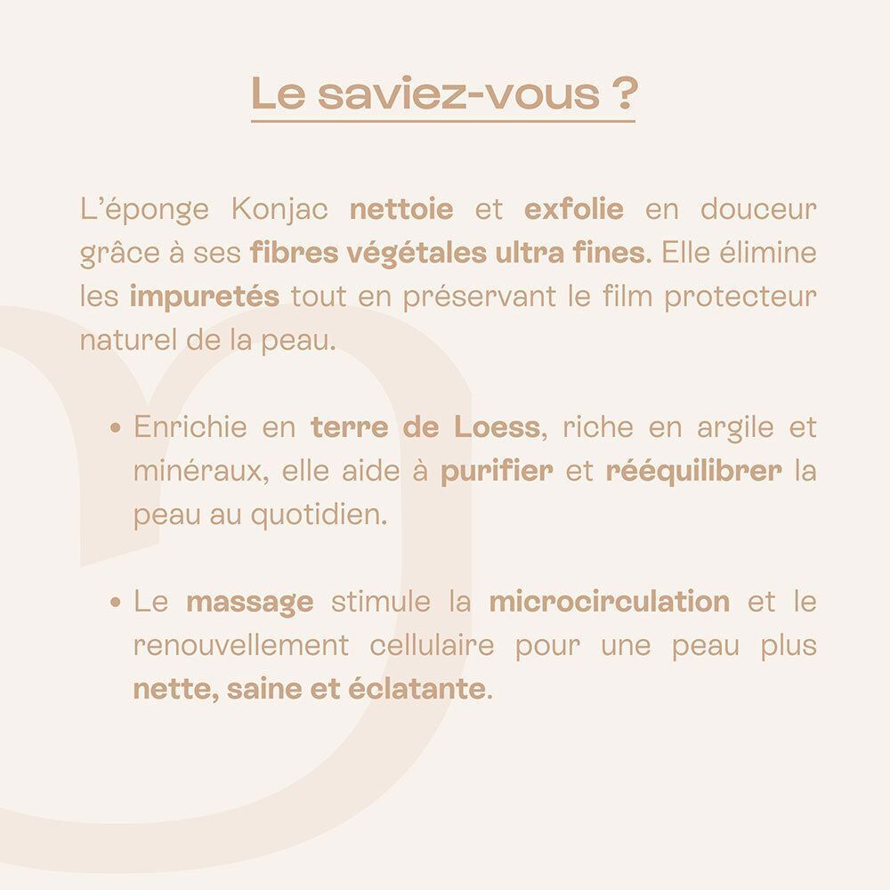 Instructions d'utilisation d'une éponge konjac avec illustrations et texte.