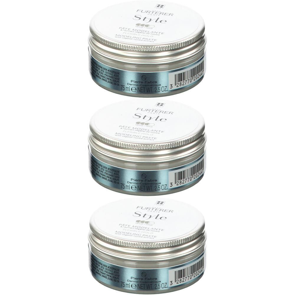 Drei Dosen RENE FURTERER Style Modellierpaste, 75ml.