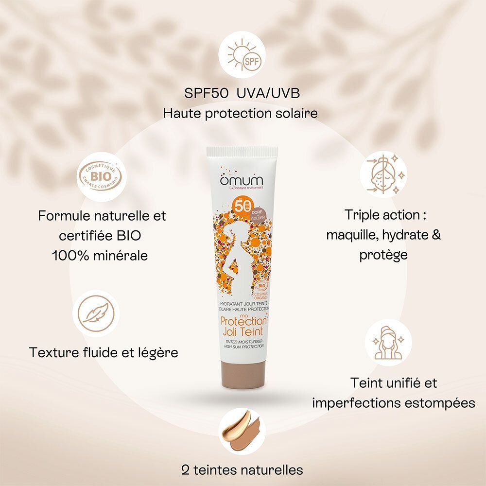 Aperçu des avantages de omum my Protection Joli Teint SPF 50.