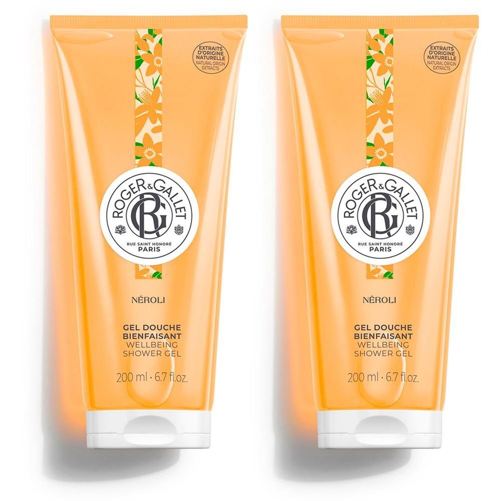 Zwei Flaschen Roger & Gallet NÉROLI Duschgel, 200ml.