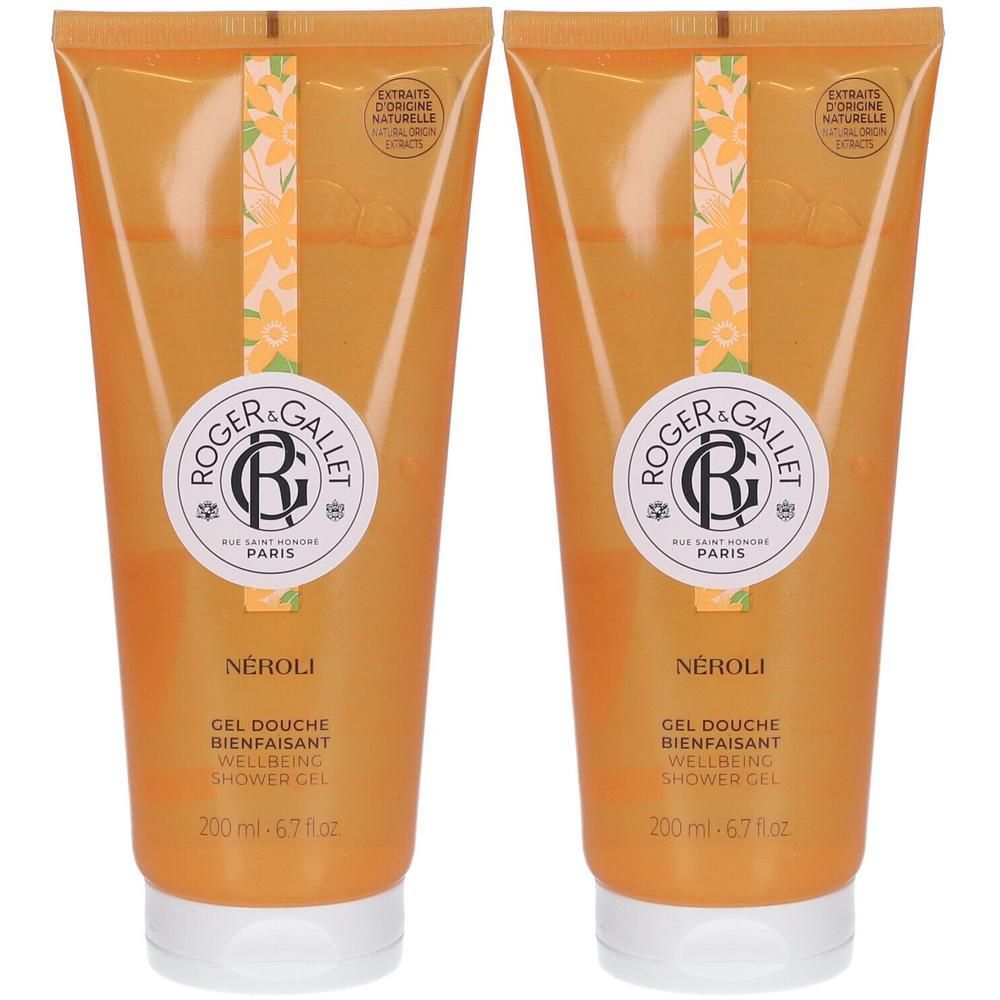 Zwei Flaschen Roger & Gallet NÉROLI Duschgel, 200ml.