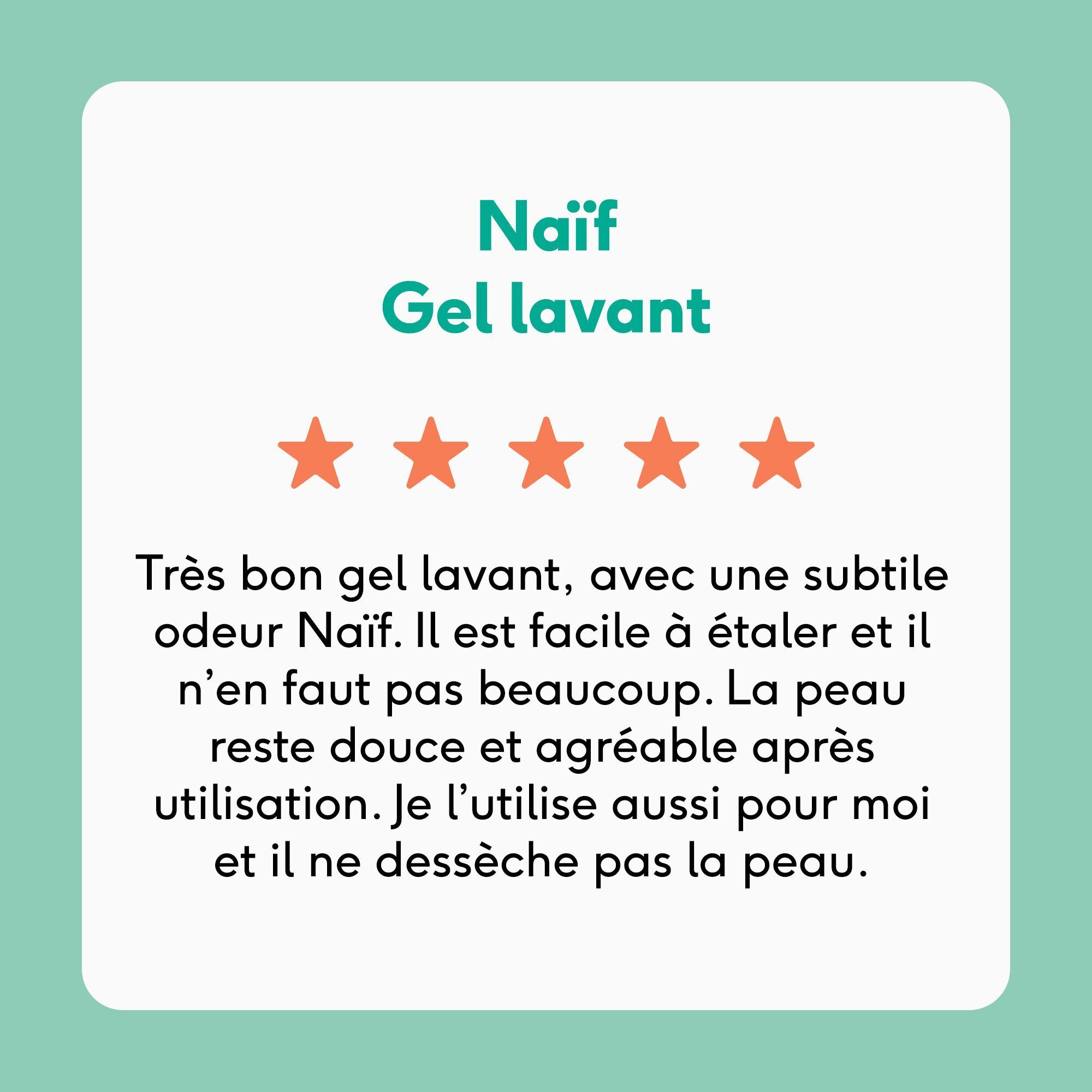 Tube et flacon NAÏF® Baby & Kids Wash Gel sur une serviette bleue, texte : 'Doux pour les peaux sensibles, 0% microplastiques'.