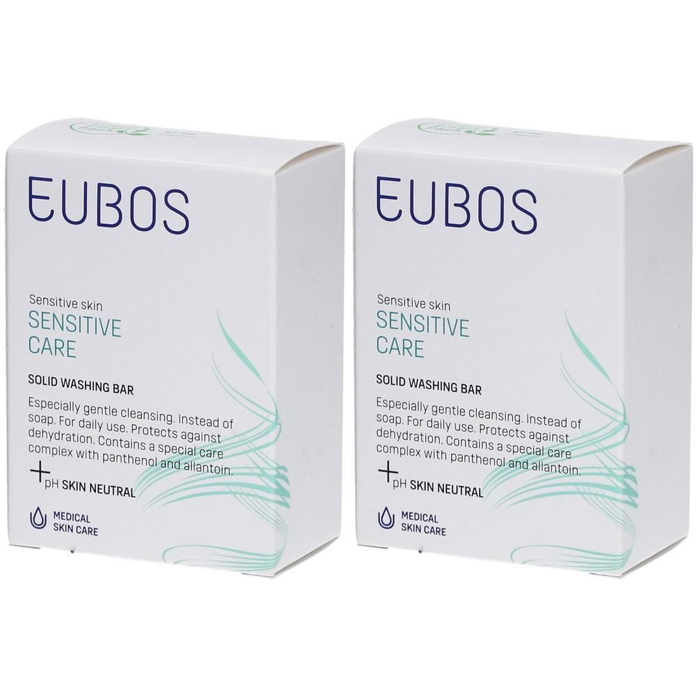 Zwei Packungen Eubos Sensitive Care feste Waschstücke für empfindliche Haut. pH-hautneutral.