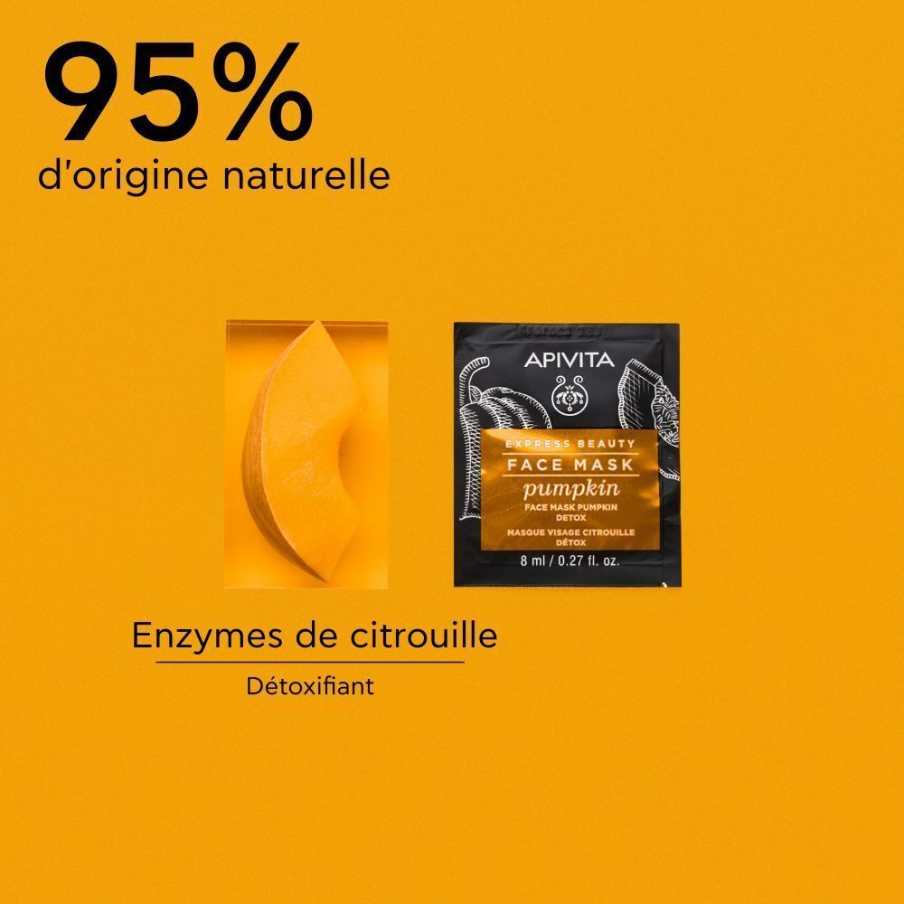 APIVITA Express Beauty Masque Visage Citrouille, 8ml.