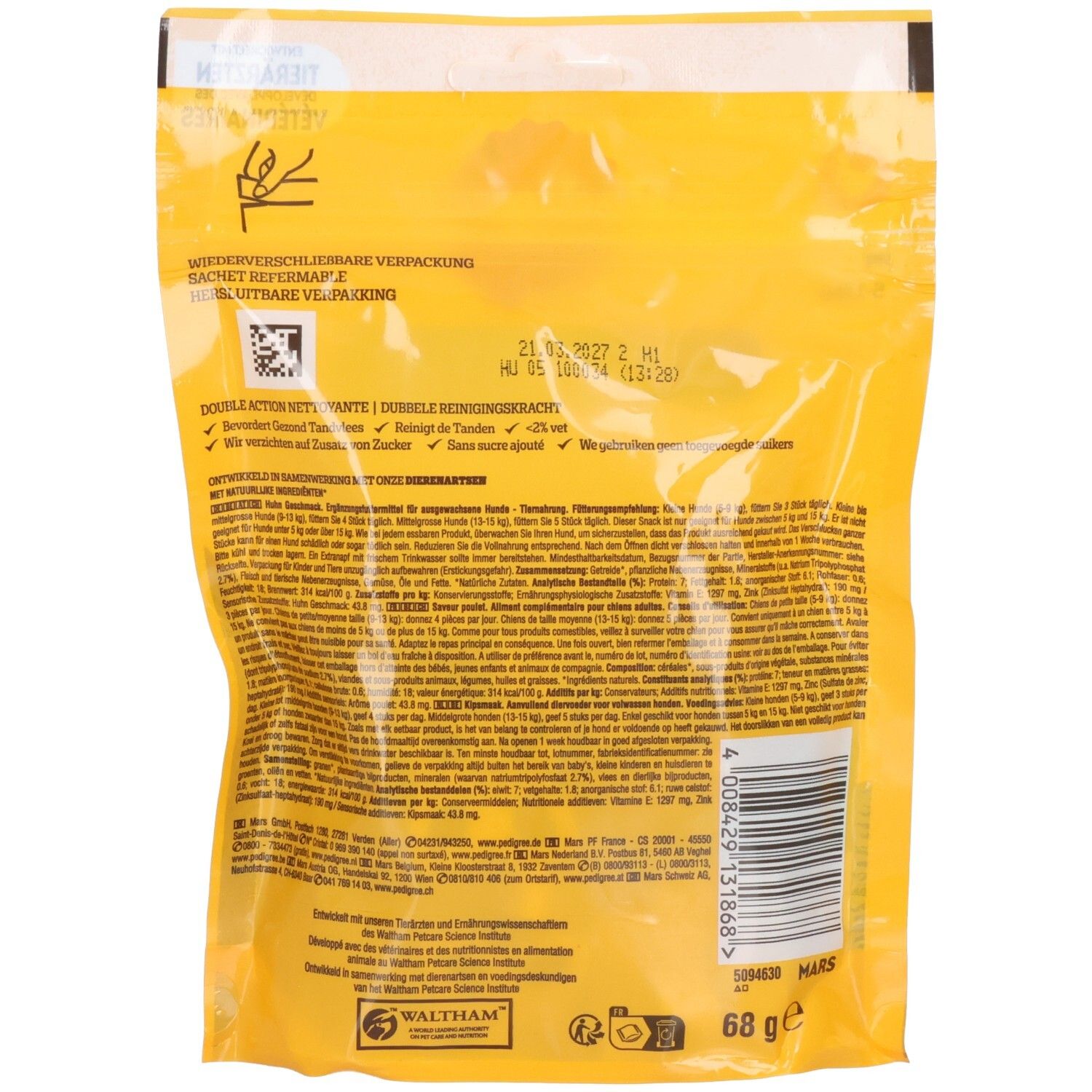 Pedigree Denta Chew Chunks Mini Huhn – Zahnpflege-Leckerlis für Hunde