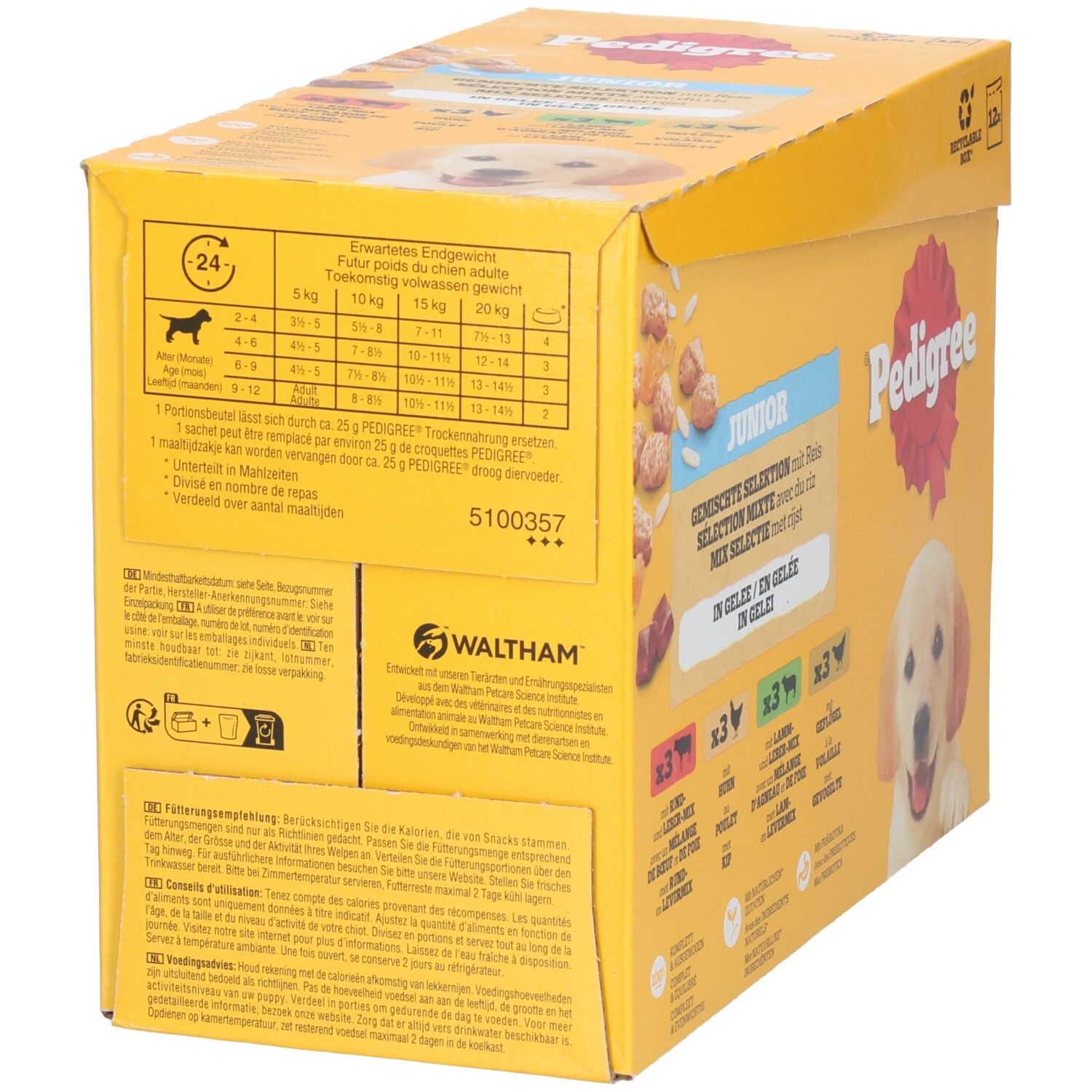 Pedigree Adult Nassfutter, Mix Selectie in Gelee, 80 Stück.