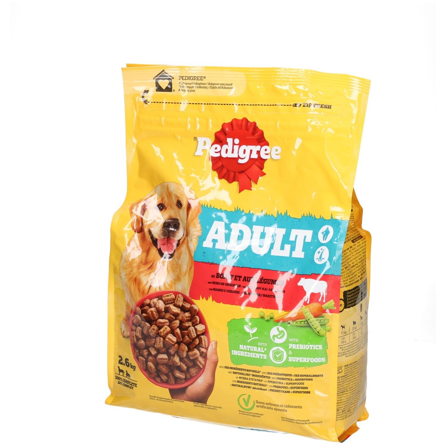 Pedigree Protein+ Adult in Gelee Hundefutter-Box mit 12x 100g Beuteln. Enthält Rind, Geflügel und Leber.