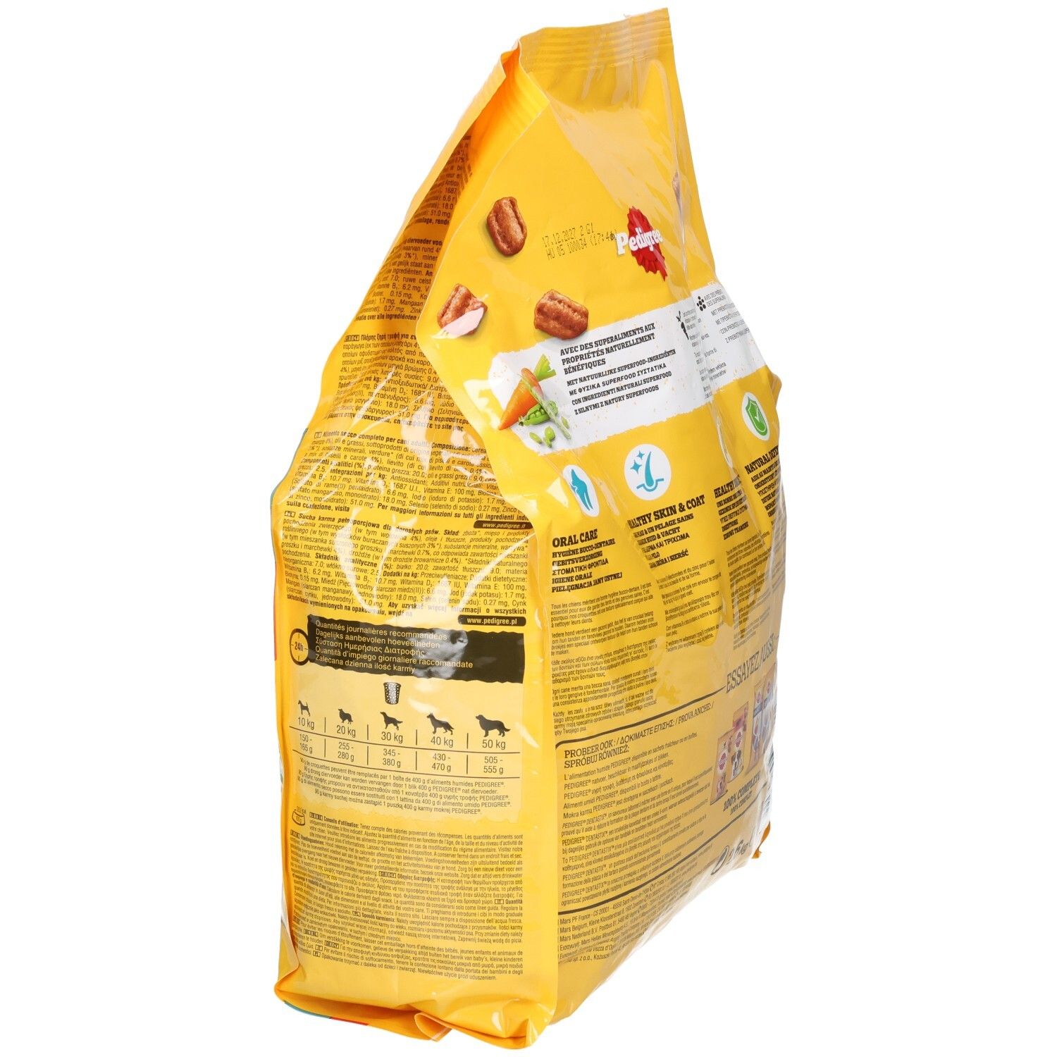 Pedigree Adult Hundefutter, 2.6kg Beutel mit Hundebild.