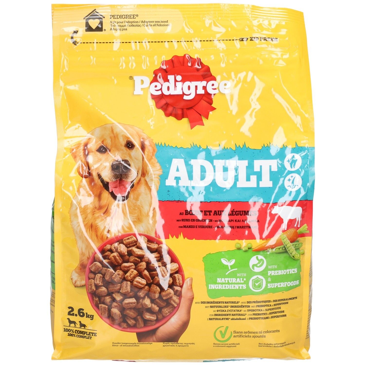 Pedigree Protein+ Adult in Gelee Hundefutter-Box mit 12x 100g Beuteln. Enthält Rind, Geflügel und Leber.