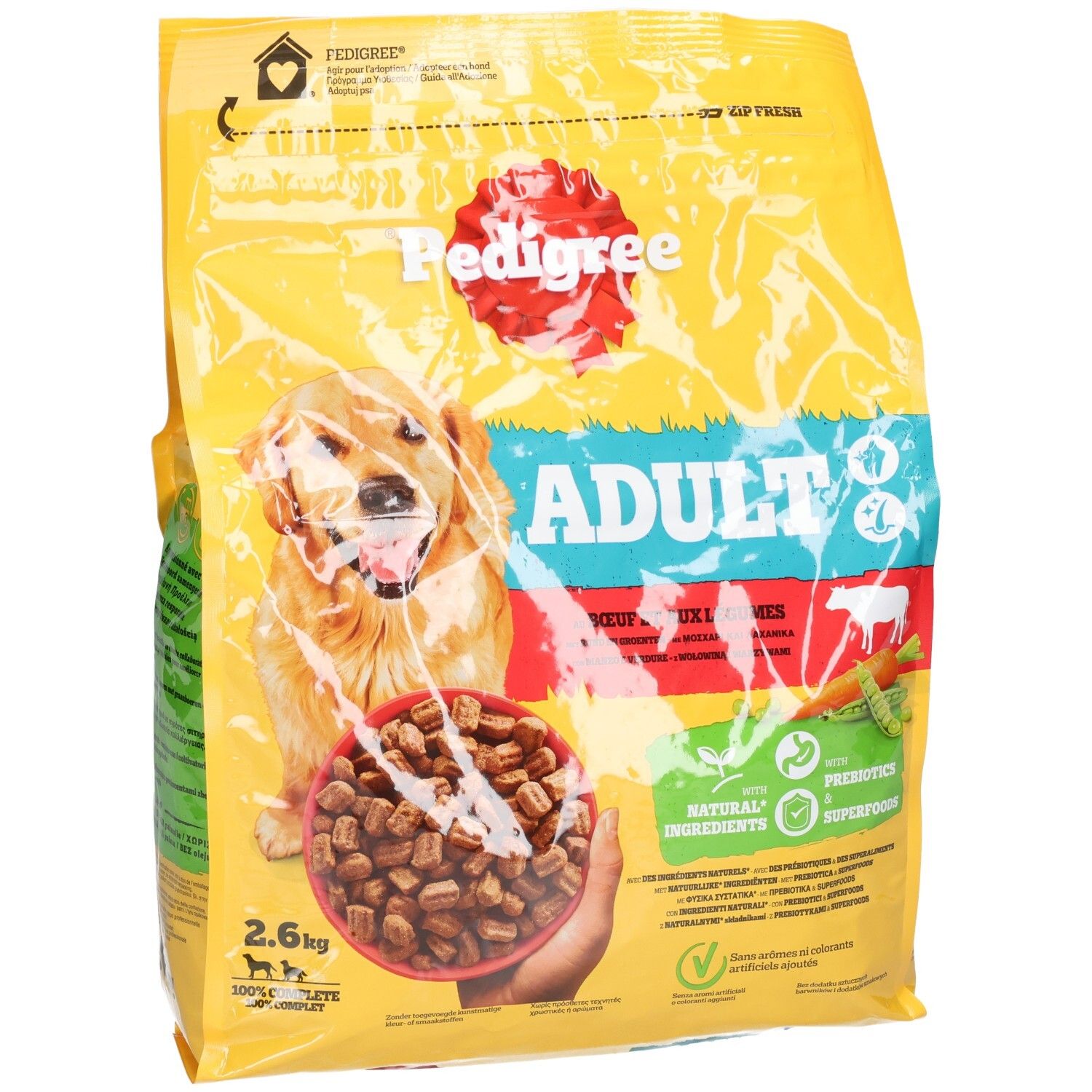Pedigree Protein+ Adult in Gelee Hundefutter-Box mit 12x 100g Beuteln. Enthält Rind, Geflügel und Leber.
