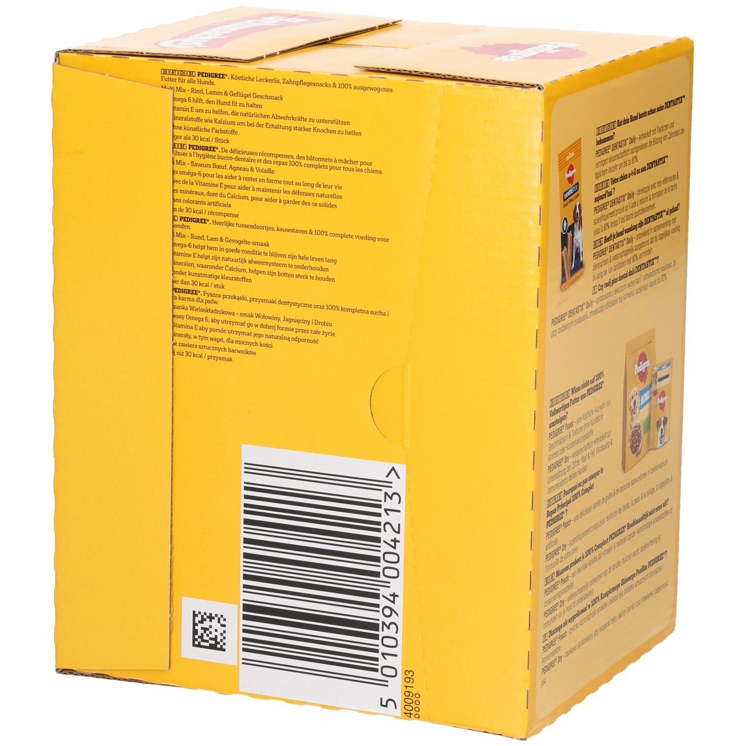 Seite einer Pedigree Schmackos Multi Mix Mega Box.