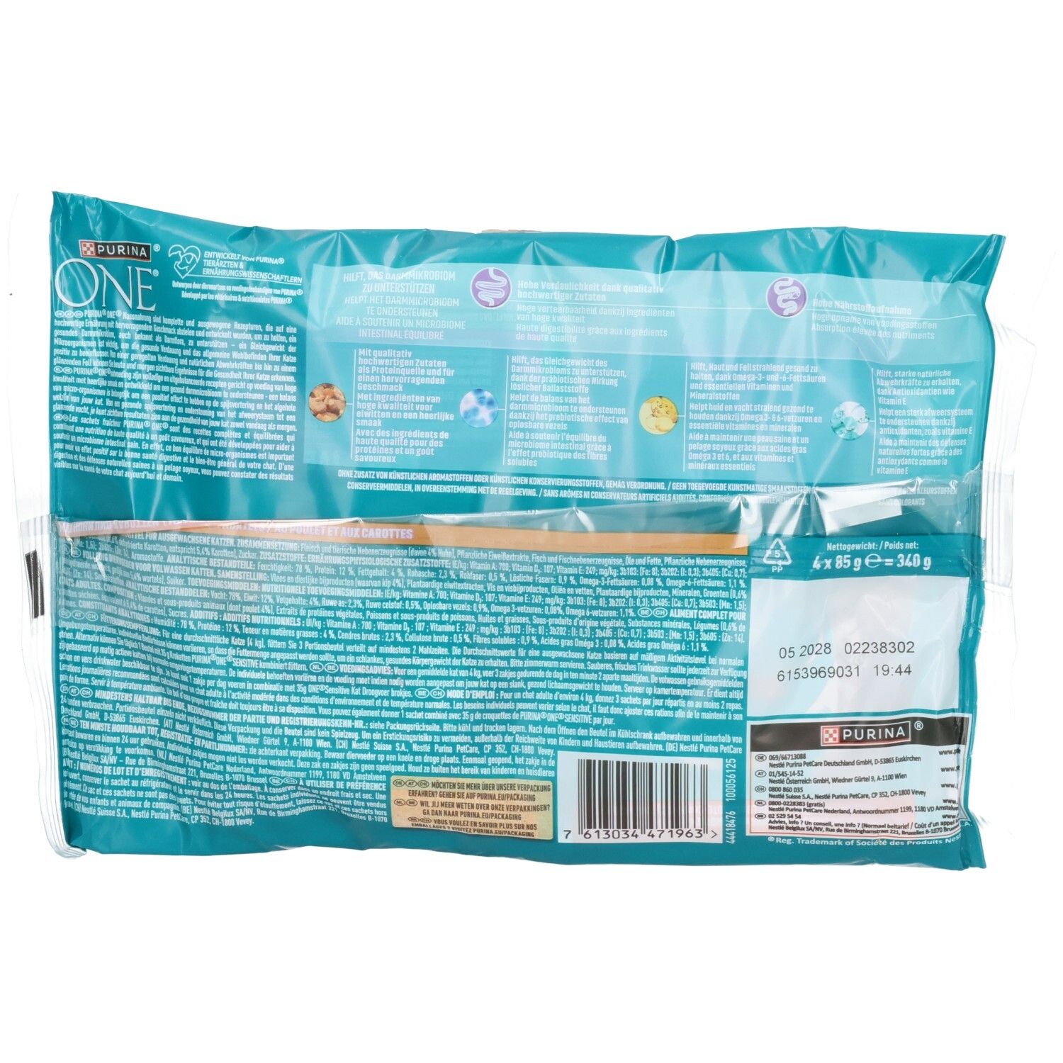 Purina ONE Hydralife Ergänzungsfuttermittel für Katzen. 6x 50g Beutel.